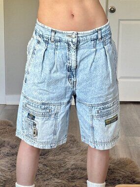 Vintage Y2K Jordache Grunge Baggy Skater Jorts Acid Wash Denim Jean Shorts